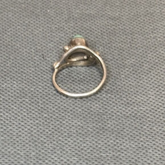 Vintage Turquoise Ring Southwestern Sterling Silver Mexico Size 6 - Picture 5 of 11